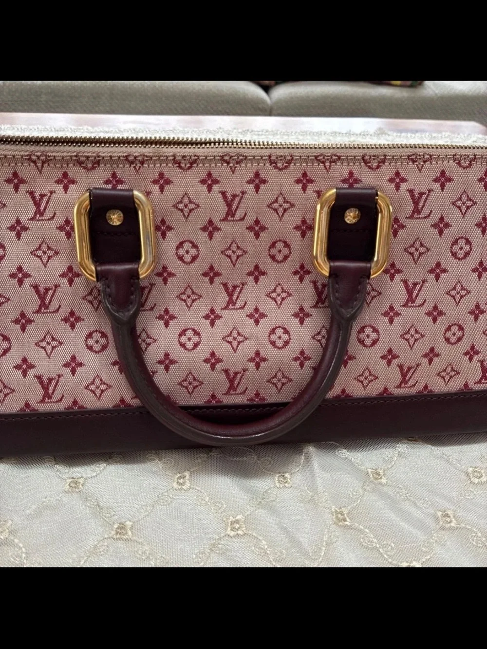 Louis Vuitton Pink and Dark Brown Monogram Satchel